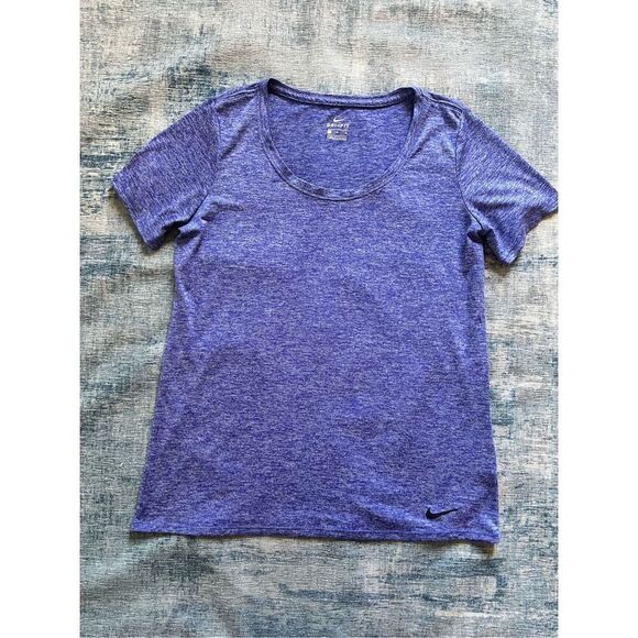 Nike Dri Fit Iris Blue Purple Heathered Purple Legend Scoop Neck Tee Medium - Picture 1 of 5